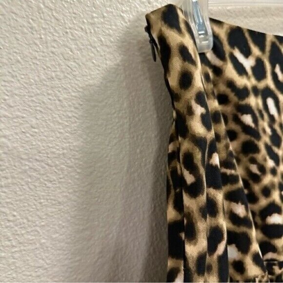 Calvin Klein Women's Leopard-Print Handkerchief-Hem Skirt Size 4 - Picture 5 of 9